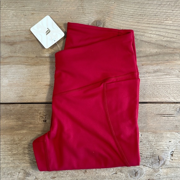 NWT- Fabletics PureLuxe High-Waisted Crossover 7/8 Leggings -HOLLY BERRY (24”) - Picture 8 of 12